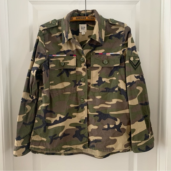 GAP Jackets & Blazers - GAP Green and Brown Camo military Jacket